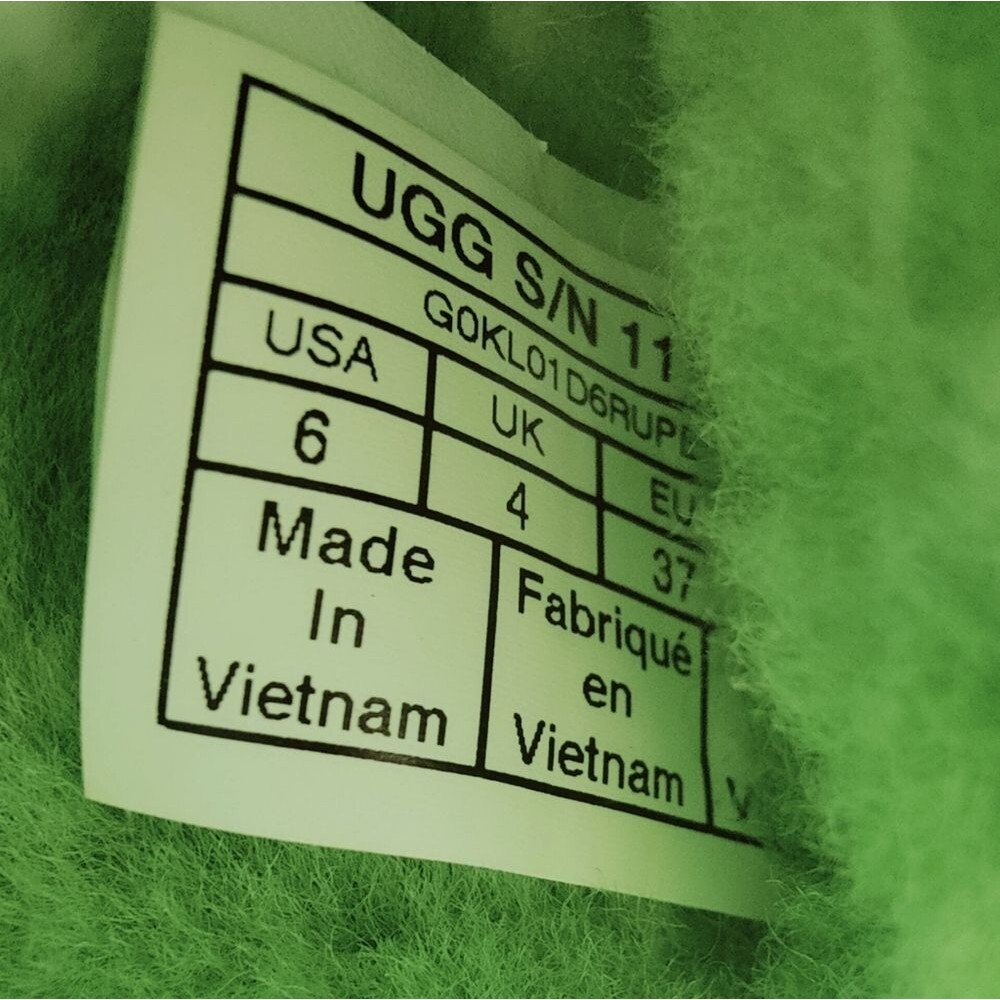 UGG Fluff Yeah Green Tie Dye Faux Fur Sheepskin Slingback Slides Slippers, Sz 6 - Picture 12 of 16